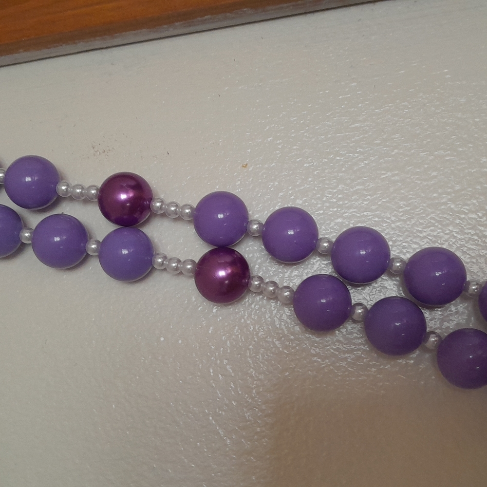 Purple Beaded Rosary with Silver Cross Wall Rosary XXL  With JESUS Cameo - Picture 8 of 9
